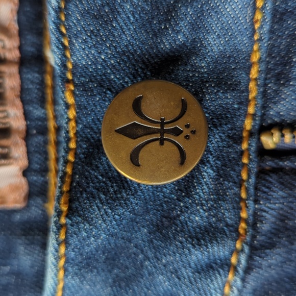 Nobo Distressed Studded Heart Capri Jeans Y2K Junior 13 Blue - Picture 11 of 16
